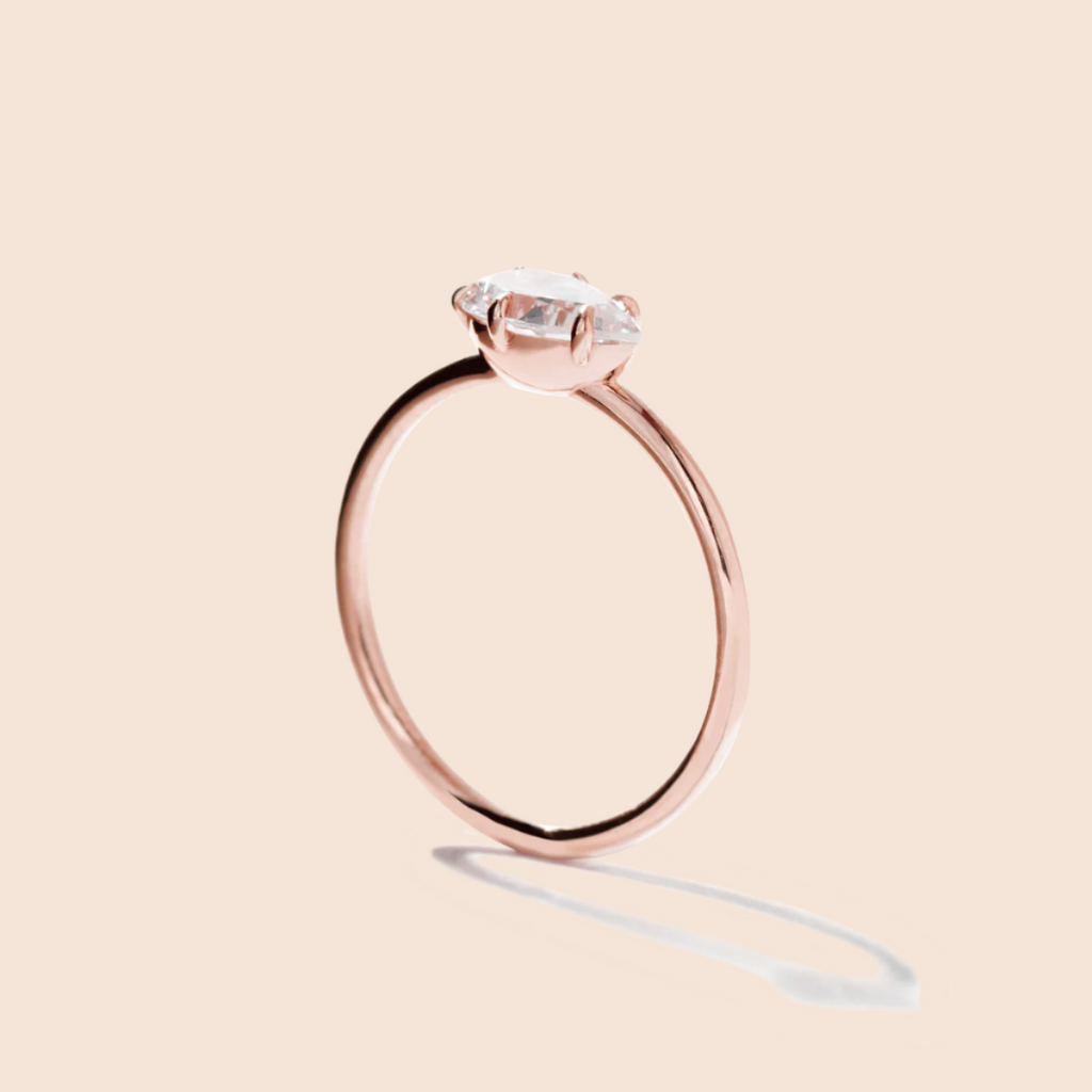 Pear 18K Rose Gold Engagement Ring East West