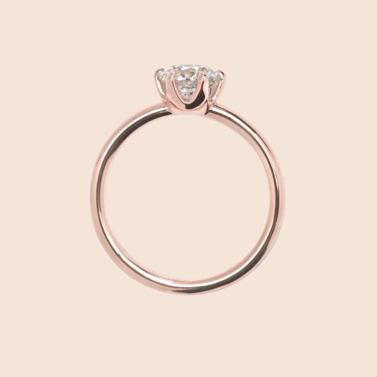 18K Rose Gold Chispa Round Engagement Ring