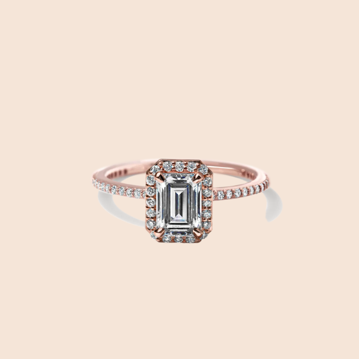 18K Rose Gold Emerald