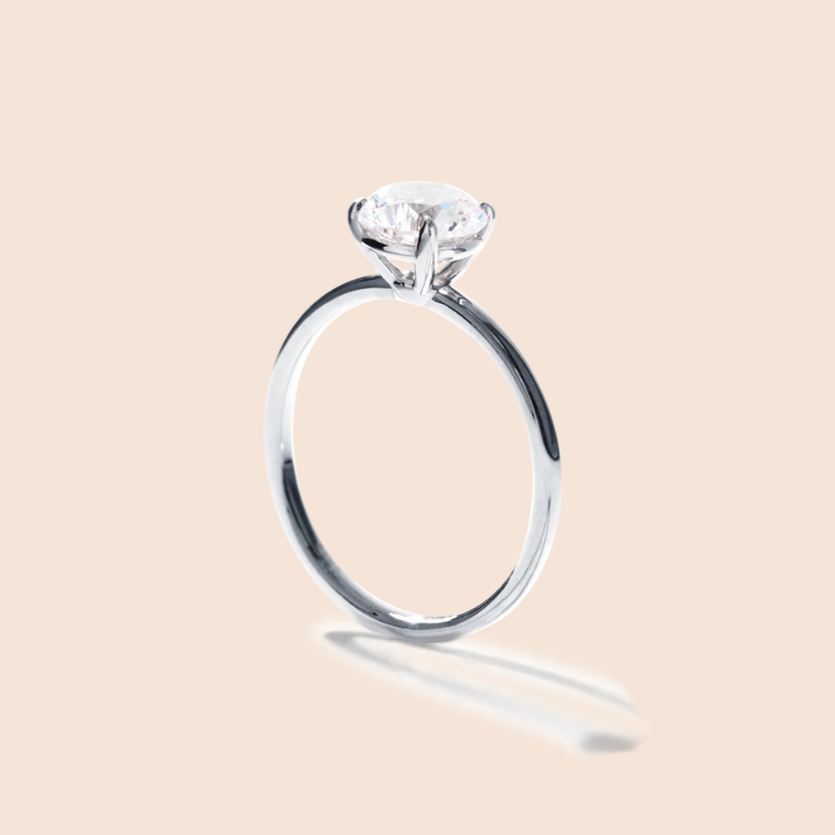 18K White Gold Platinum Round