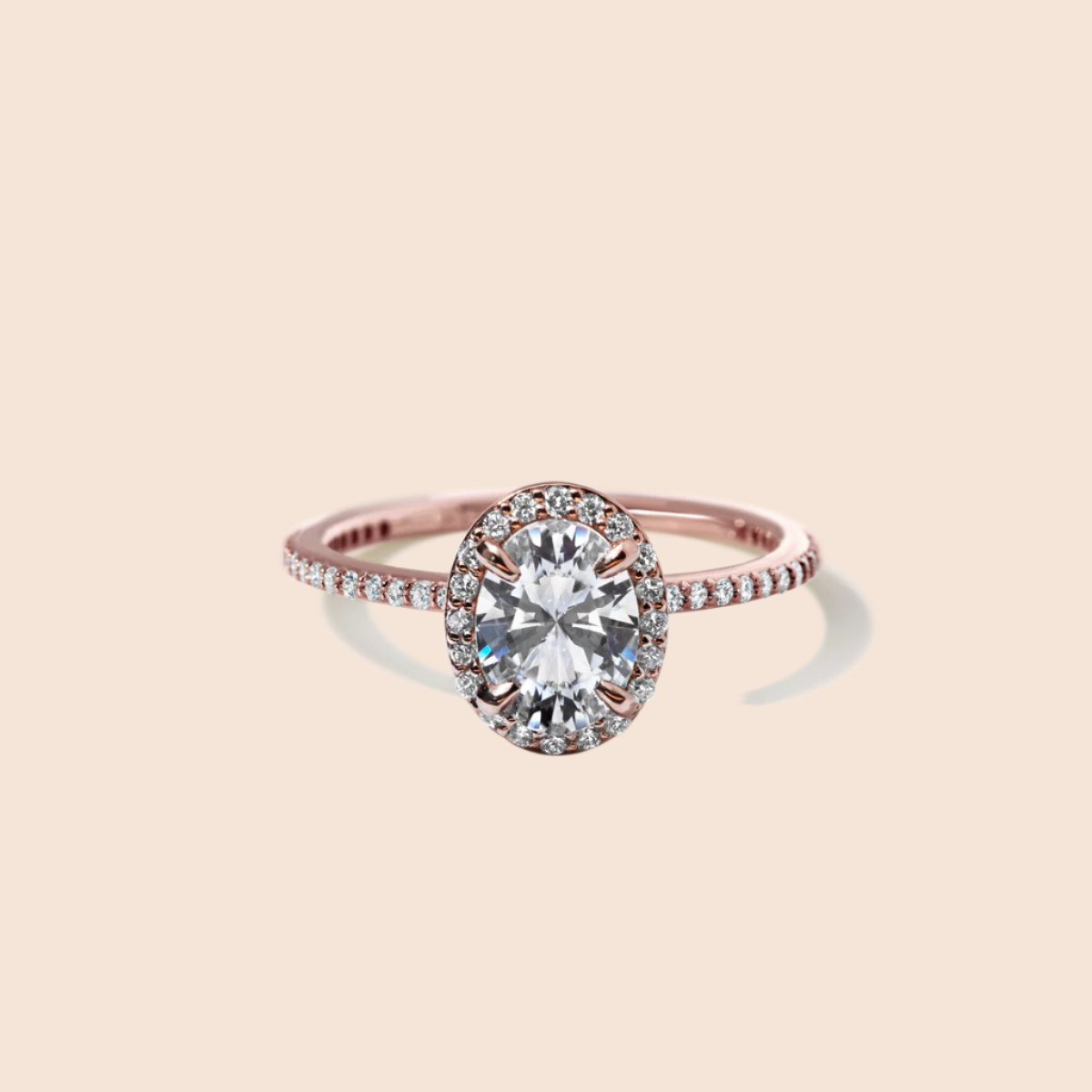 18K Rose Gold Oval
