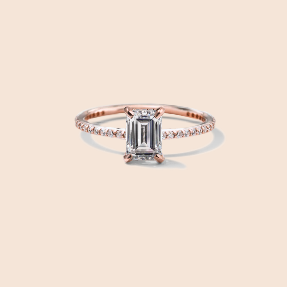 18K Rose Gold Emerald