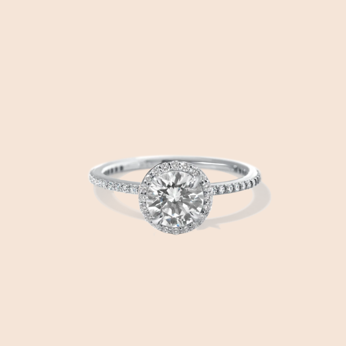 18K White Gold Platinum round