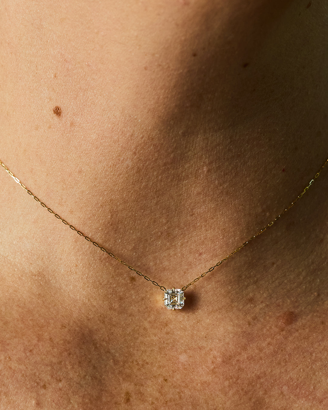 Asscher Diamond Necklace