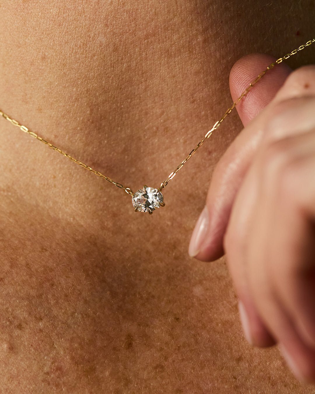 Oval Diamond Necklace