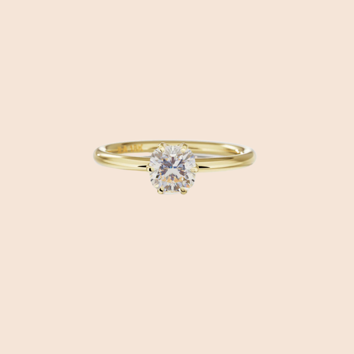 18K Yellow Gold Chispa Cushion Engagement Ring