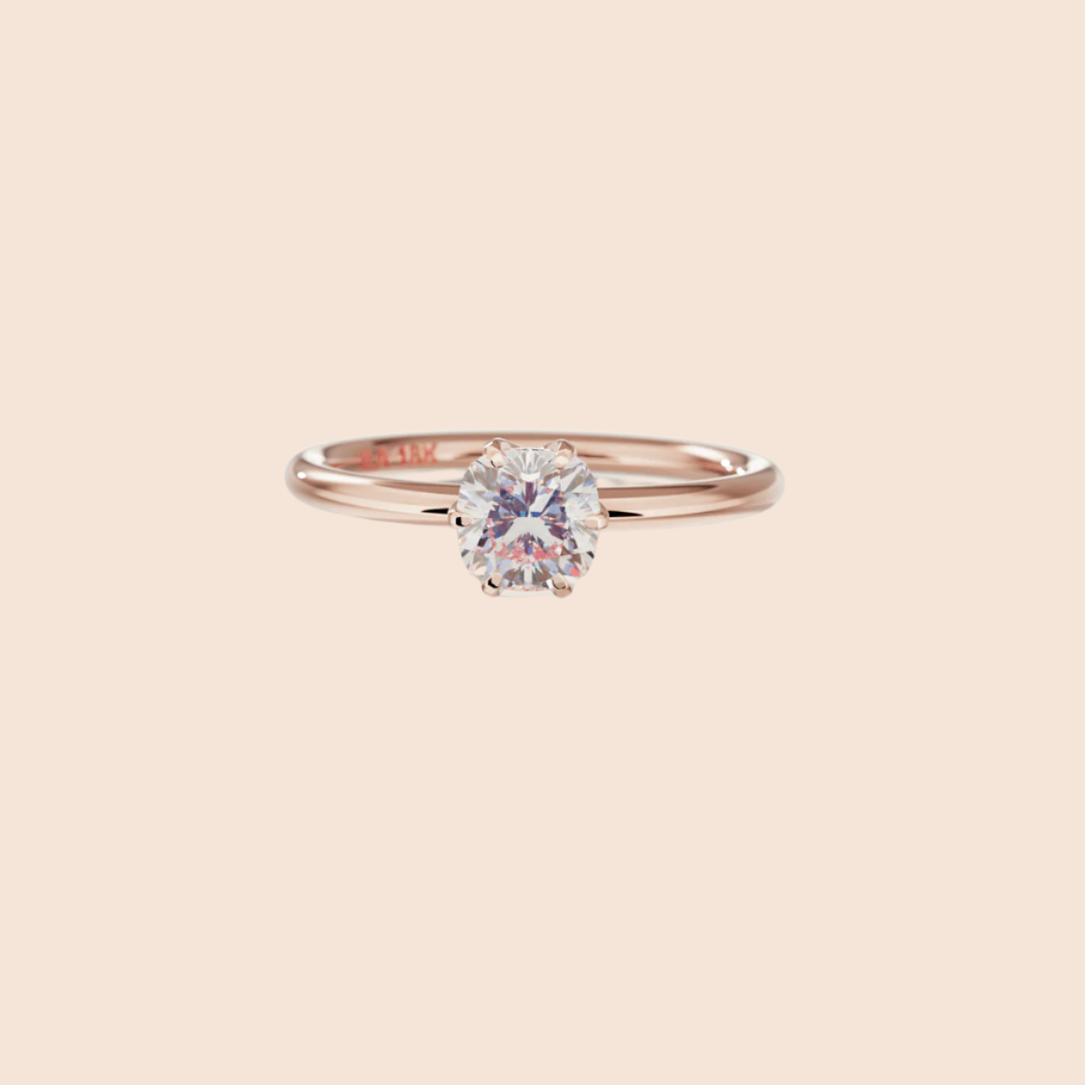 18K Rose Gold Chispa Cushion Engagement Ring