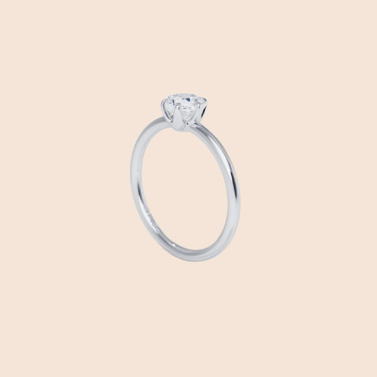 18K White Gold Platinum Chispa Cushion Engagement Ring