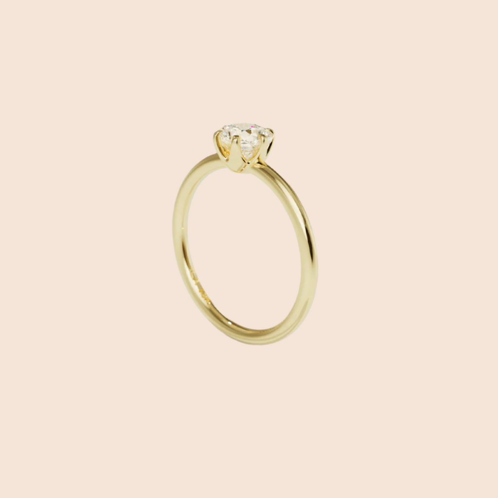18K Yellow Gold Chispa Cushion Engagement Ring