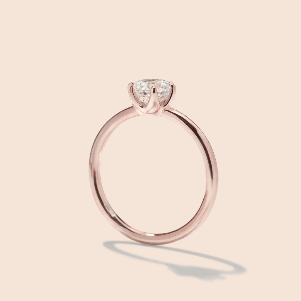 18K Rose Gold Chispa Round Engagement Ring