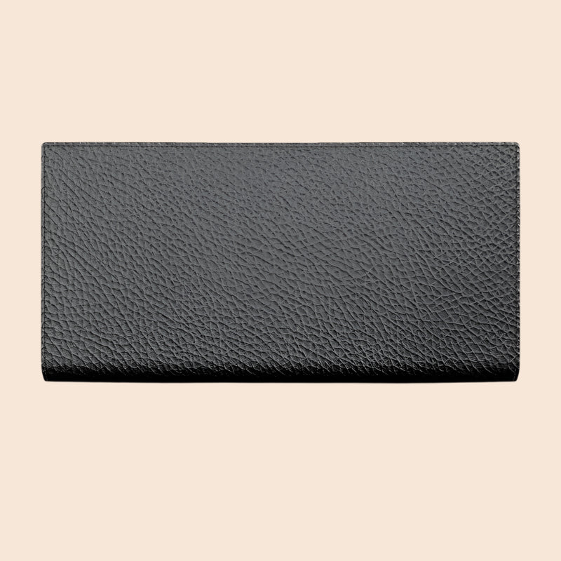 Elegant Luxia luxury travel wallet in black leather for secure organization while traveling